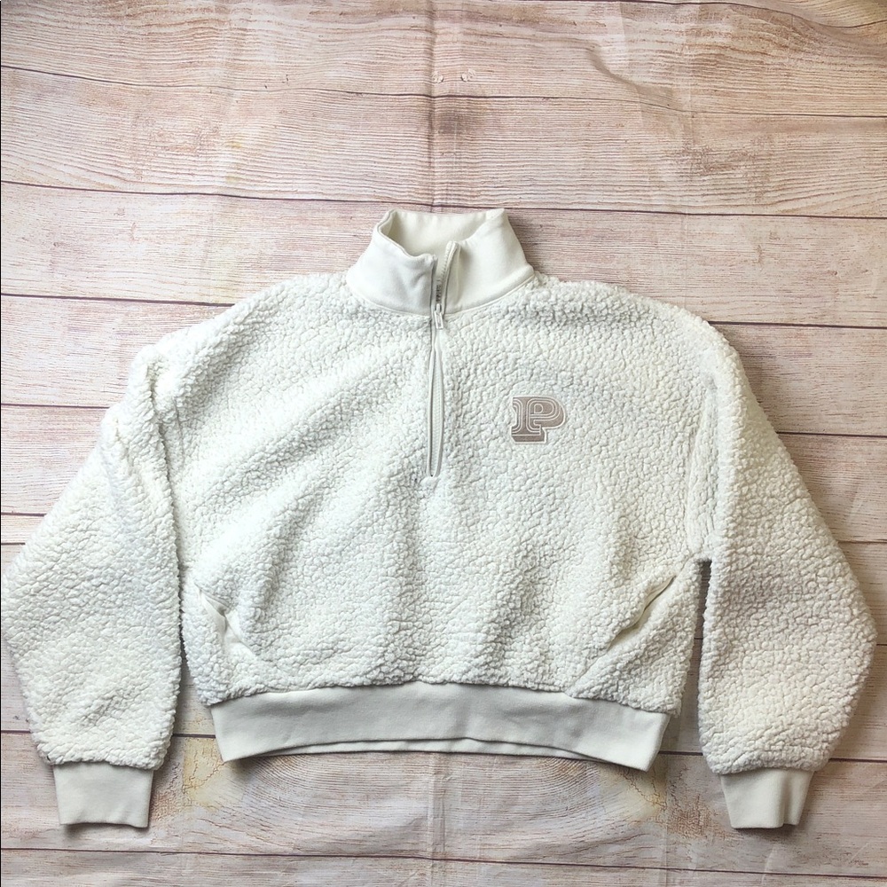 PINK Victoria's Secret Cream Crop Sherpa 💚